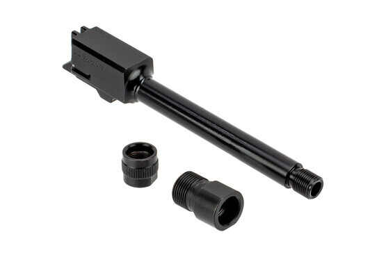 Glock 44 Threaded Barrel comes with a 1/2x28 thread adapter and protector